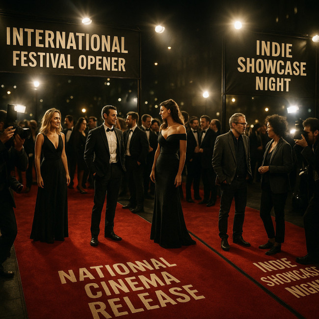 Visual comparison of three film premiere types
