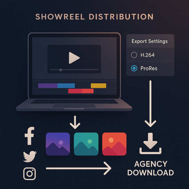 Infographic of showreel distribution workflow