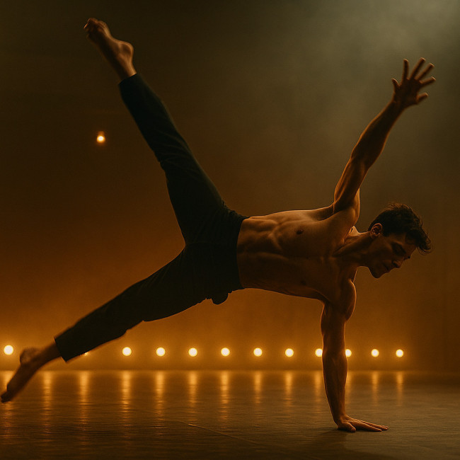 Captivating opening frame of dancer showreel