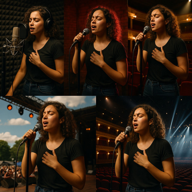 Singer warming up across five venue types