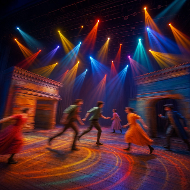Dynamic stage showing spatial rhythm