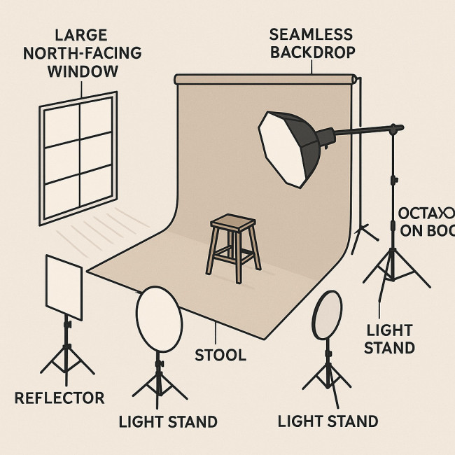 diagram of lighting setup for nude shoot