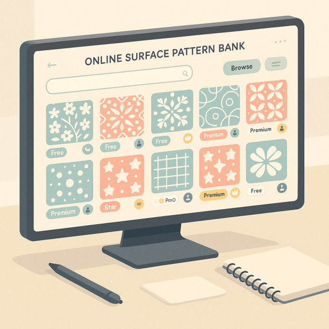 digital pattern bank interface illustration