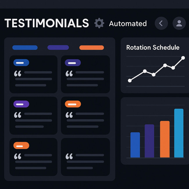 Dashboard visualizing automated testimonial workflows