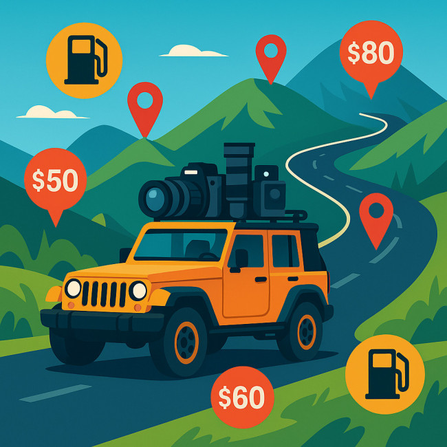 illustration of travel cost mapping for outdoor shoot