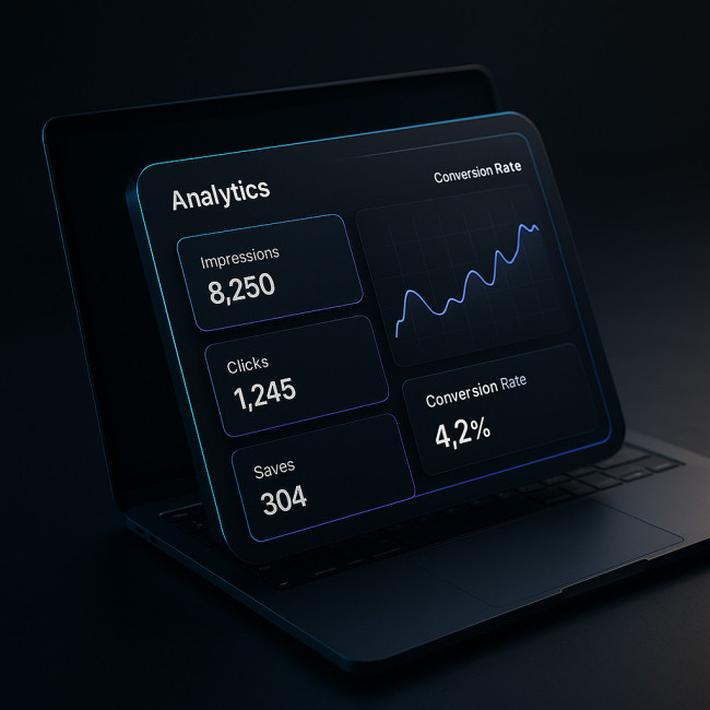 Analytics dashboard showing directory profile metrics