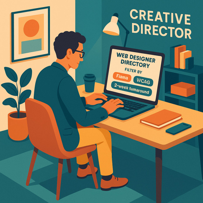 Creative director filtering a web designer directory