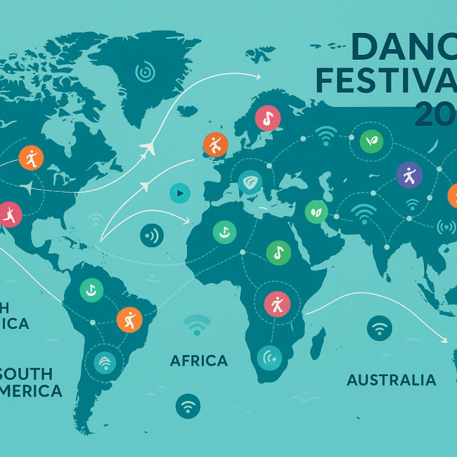 2025 world dance festivals infographic map