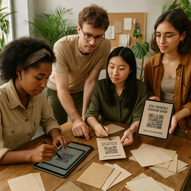 Team creating zero-waste fashion marketing
